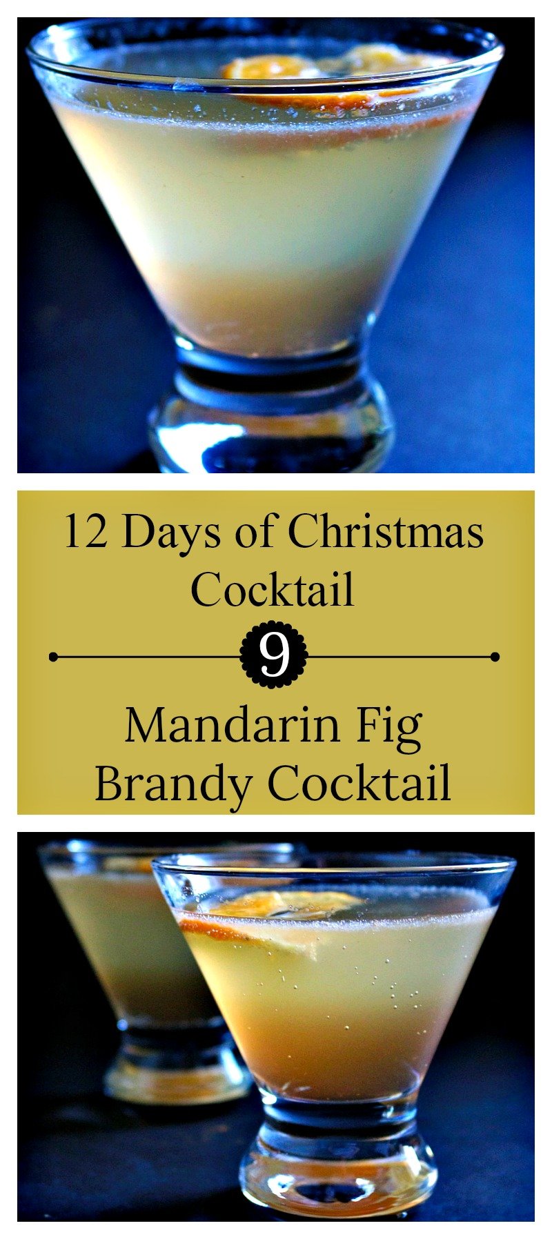 Mandarin Fig Brandy Cocktail | Christmas figgy pudding in a cocktail with mandarin juice, fig preserves, and brandy.