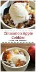 Cinnamon Apple Cobbler #apples #cobbler #fall #fallrecipes
