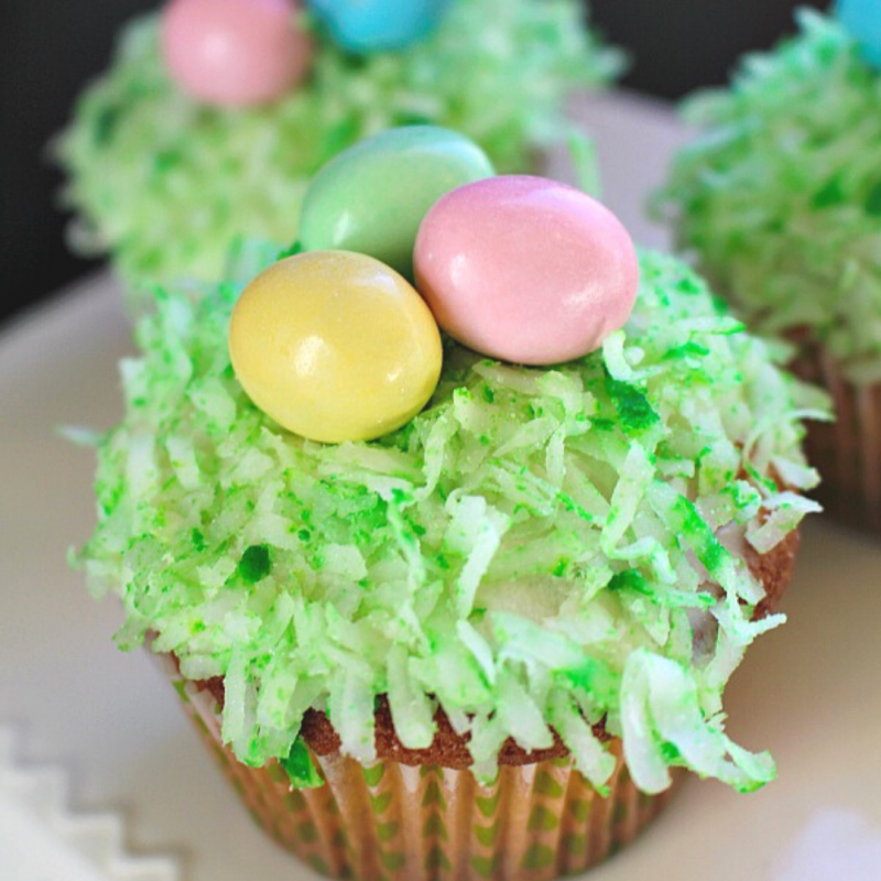 Festive Coconut Easter Basket Cupcakes A Cork, Fork, & Passport