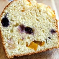 Blueberry Peaches & Cream Quick Bread