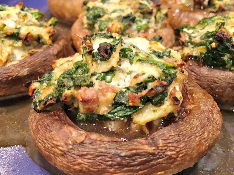 Healthy Spinach Artichoke Stuffed Mushrooms5